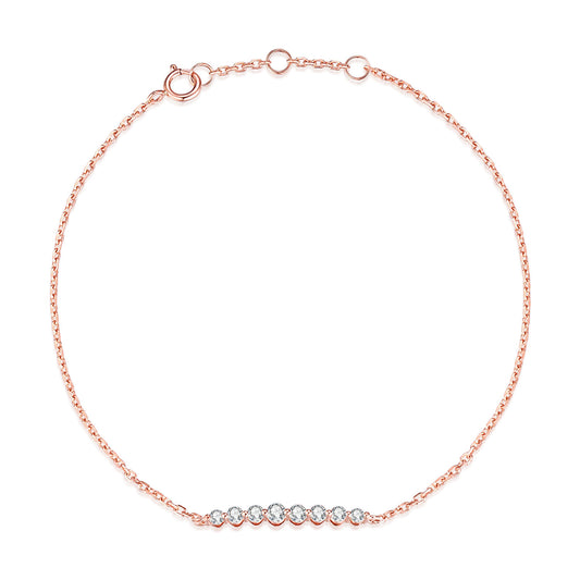 Fashion ins Wind18k Women's round Diamond Rose Gold Bracelet k Gold Bracelet Fresh