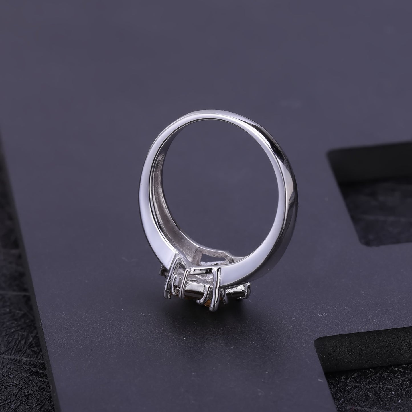 Luxurious Design Natural Gemstone Ring for Women Fashion Temperament s925Sterling Silver Inlaid Natural Gemstone Ring