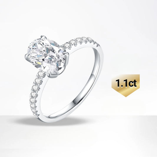 Classic18k Gold Inlaid Cultivated Diamond Engagement Ring1.1Carat Genuine Diamond White Gold Ring k Gold Ring Setting