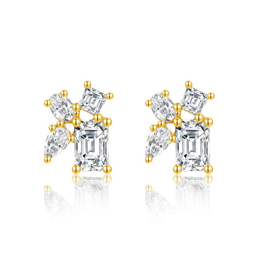 ins Unique Shaped Cultivated Diamond Earrings14k Gold Inlaid Real Diamond Earrings for Women Pear Shape Ear Jewelry k Gold earrings for girlfriend