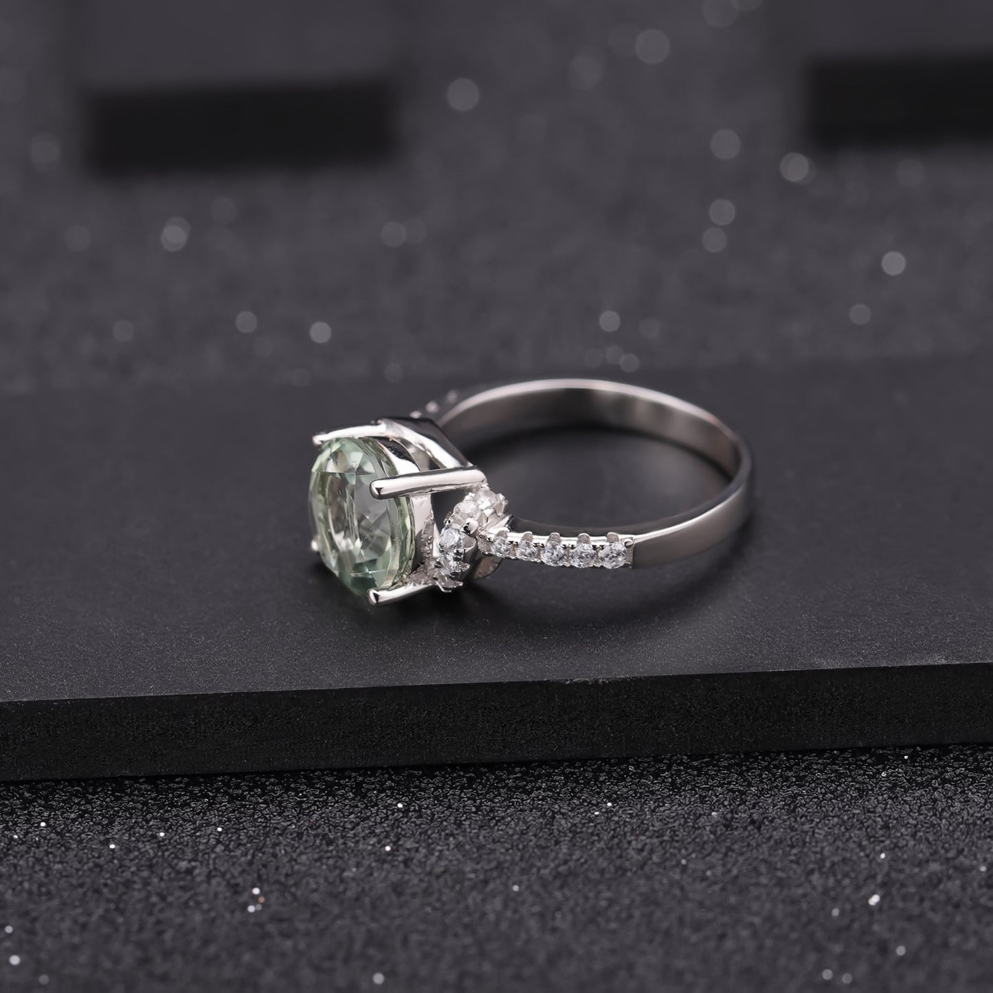 Manufacturer In-Stock Natural Stone Ring for Women Personality s925Silver Inlaid Natural Crystal Gemstone Ring