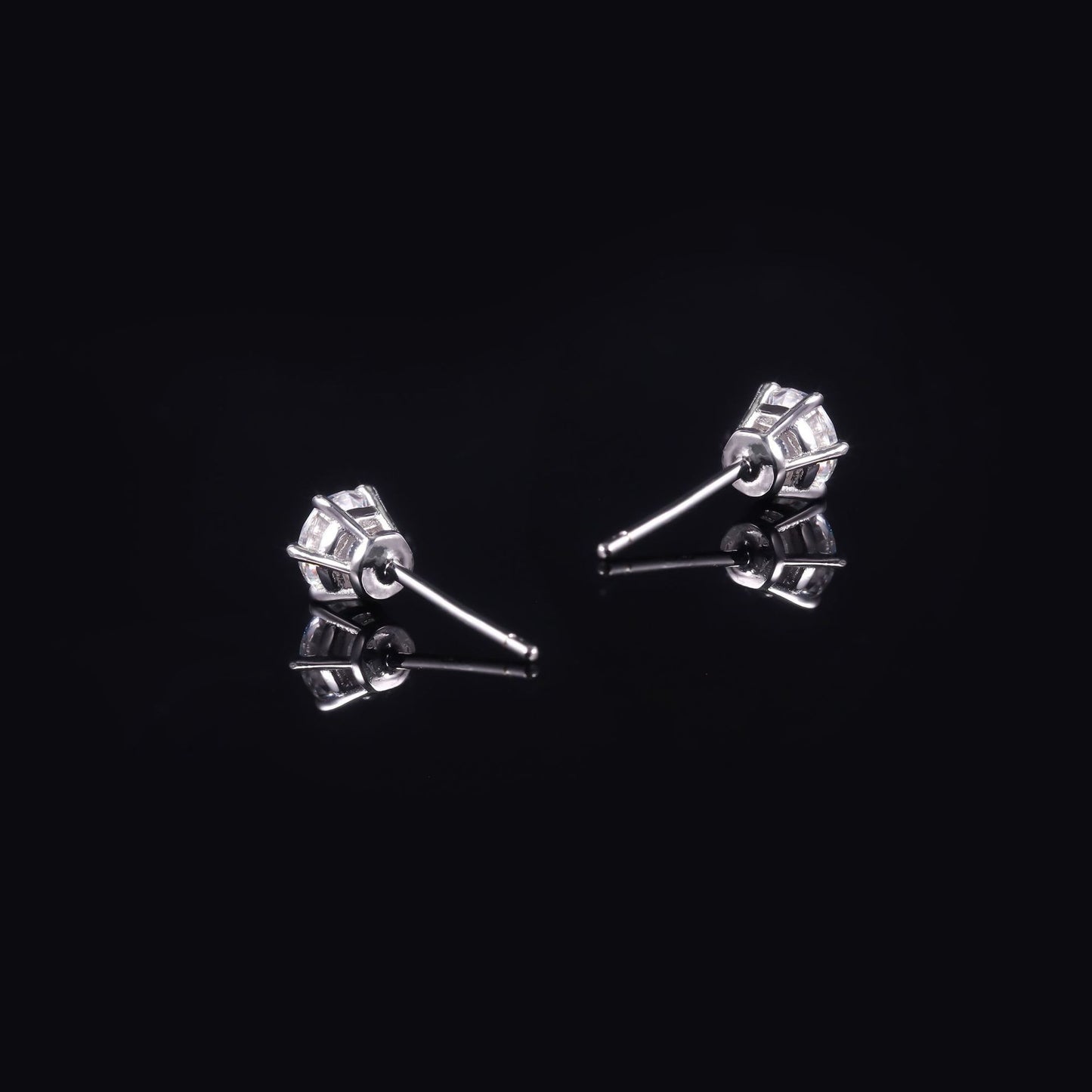 Foreign Trade18k Gold earrings with six claws0.5Carat Moissanite Earrings9/10/14k Gold Earrings Platinum Studs