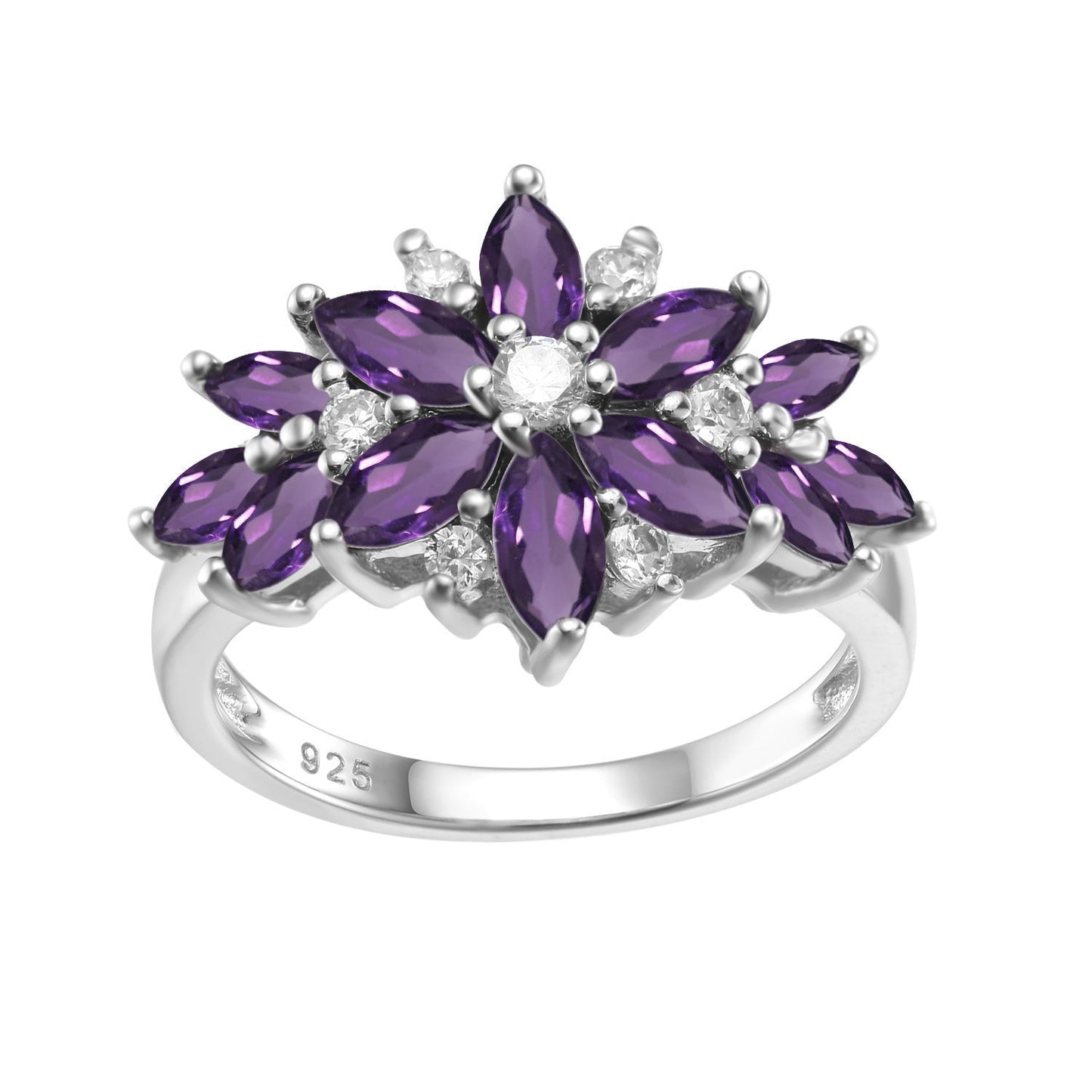 Luxury Fashion Natural Gemstone Ring for Women Sophisticated Design s925Sterling Silver Fully-Inlaid Natural Tourmaline Ring
