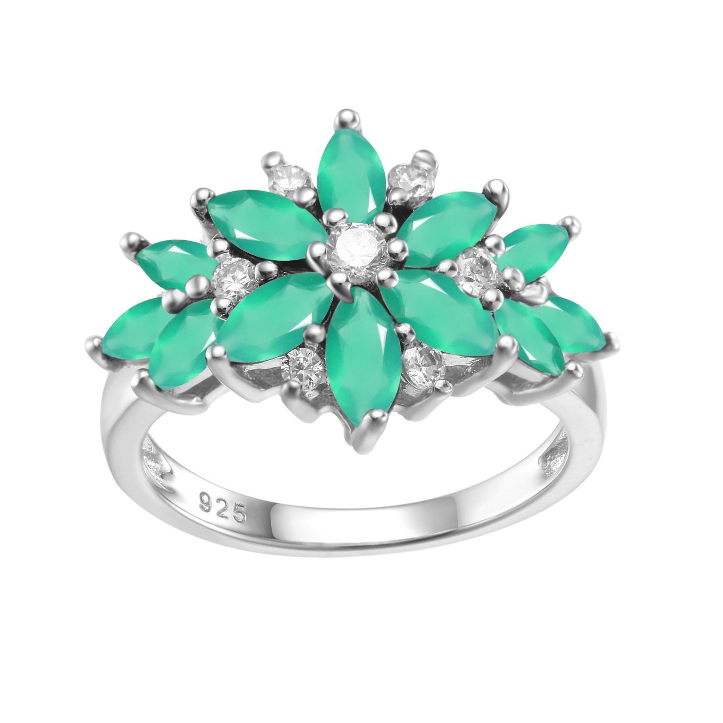 Luxury Fashion Natural Gemstone Ring for Women Sophisticated Design s925Sterling Silver Fully-Inlaid Natural Tourmaline Ring