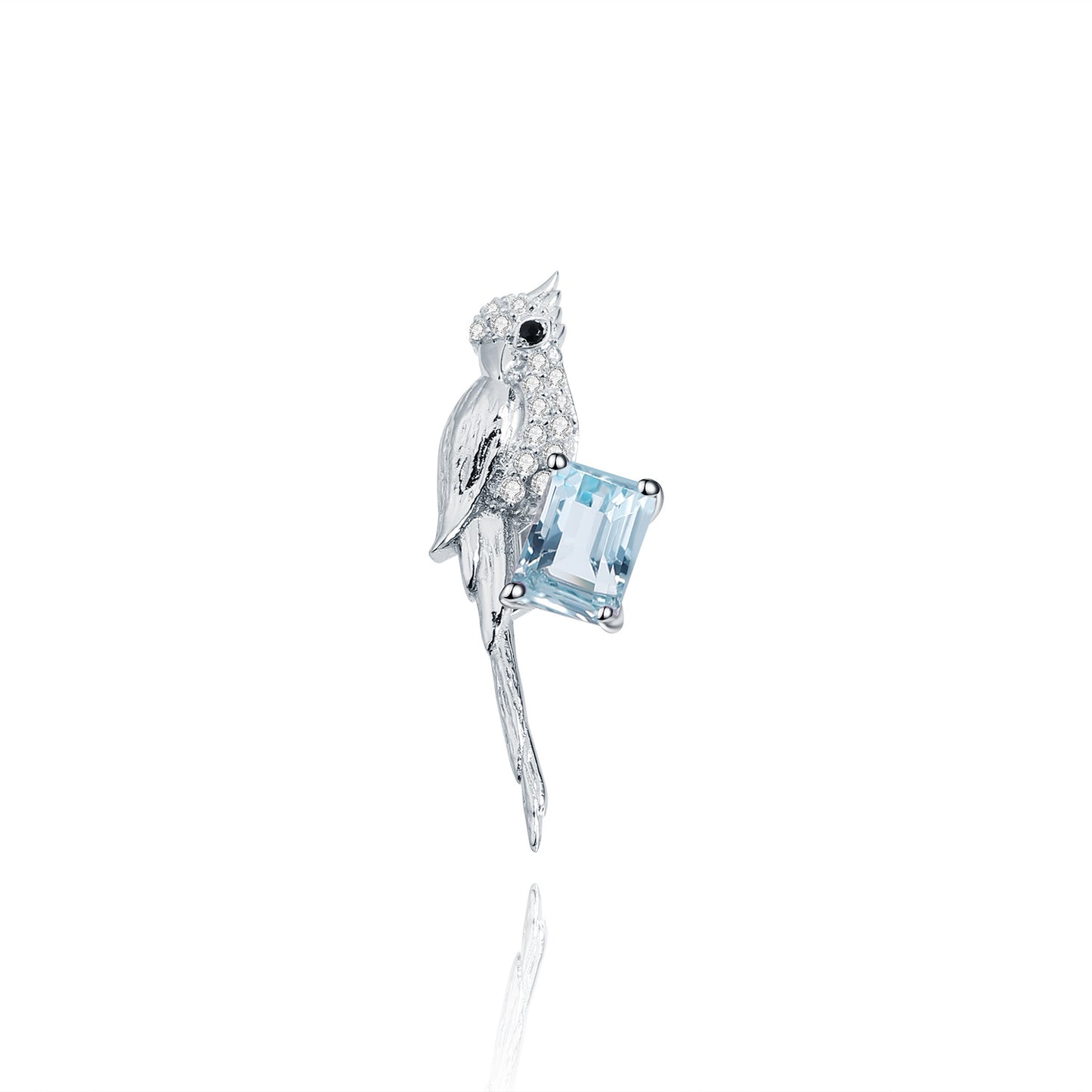Designer Brooch Pendant Dual-use Bird Original Design925Silver Natural Gemstone Amethyst Necklace Pendant