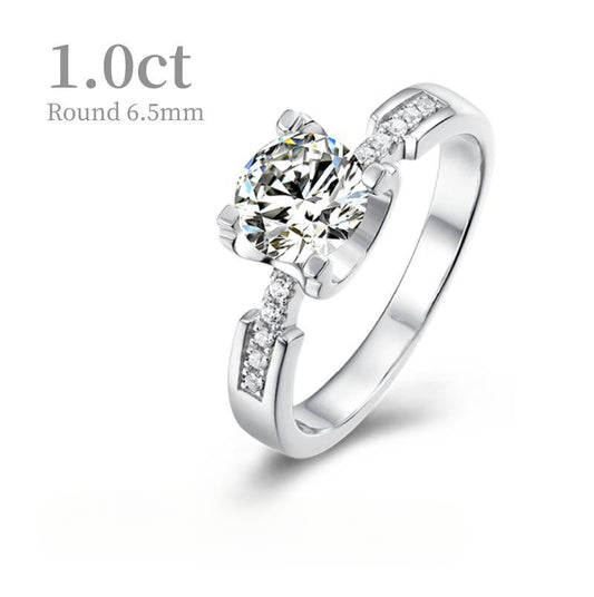 Luxurious Fashion Full Body9/10/14/18k White Gold Rose Gold Yellow Gold Ring1Carat D Colorful Moissanite Wedding Ring