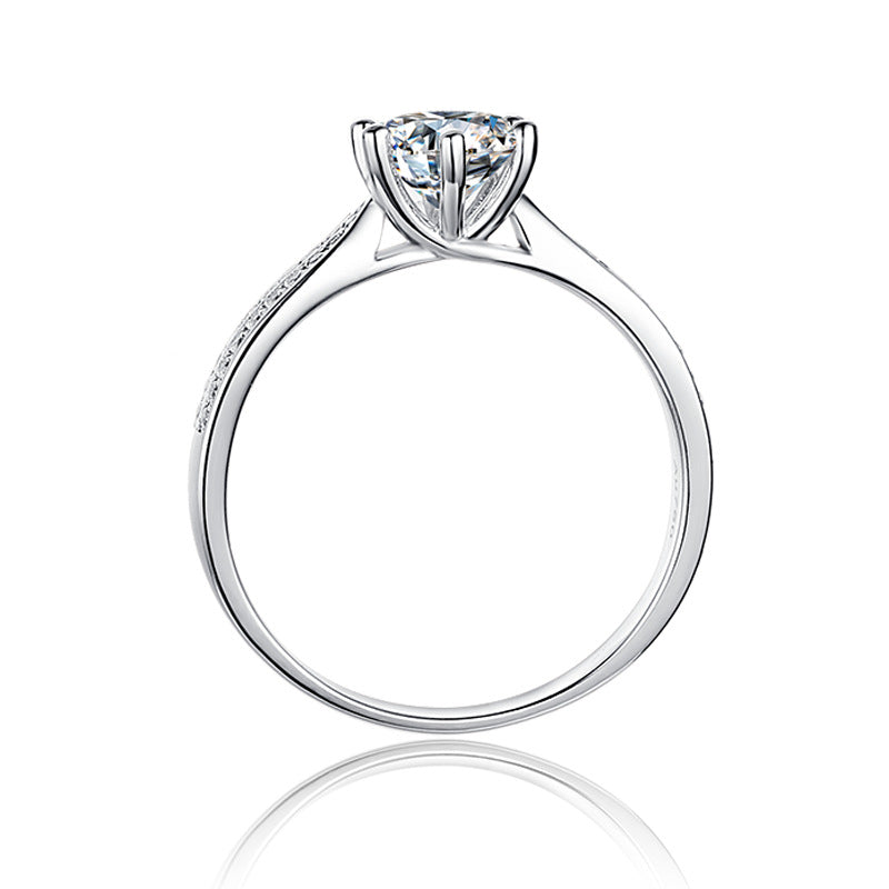 D Color Moissanite Ring for Women Fashion Starlight Queen s925Silver Inlay1Carat Moissanite Ring