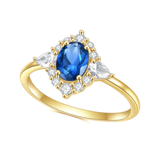 S925Sterling Silver Inlaid Tanzanite Nano Ring Fashionable and Elegant Light Luxury Colorful Gemstone Plated14k Gold ring