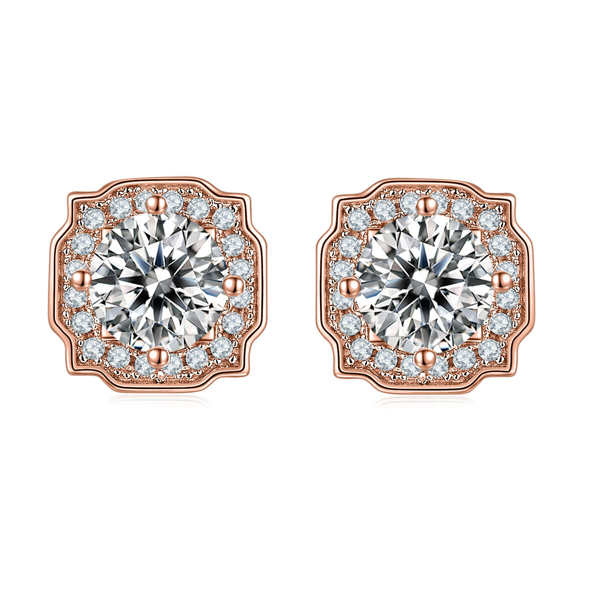 9/10/14/18k Gold0.5ct Moissanite Earrings Light Luxury Fashion Rose Gold Yellow Gold Earrings Summer Jewelry