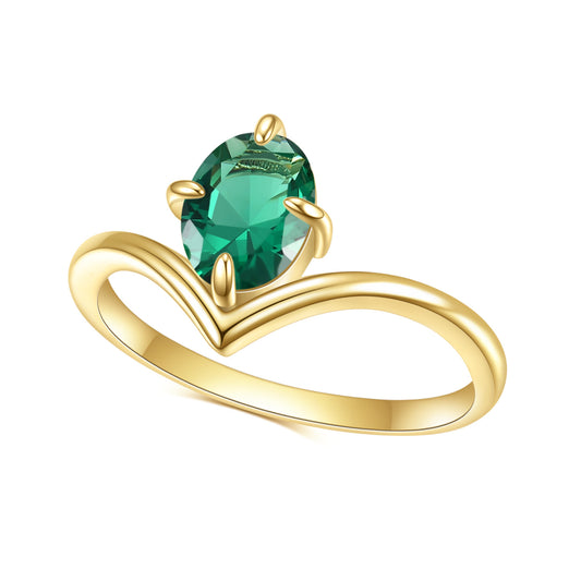 S925Sterling Silver Inlaid Emerald Nano Ring High-end Luxury Fashion Colorful Gemstone Plated14k Gold ring