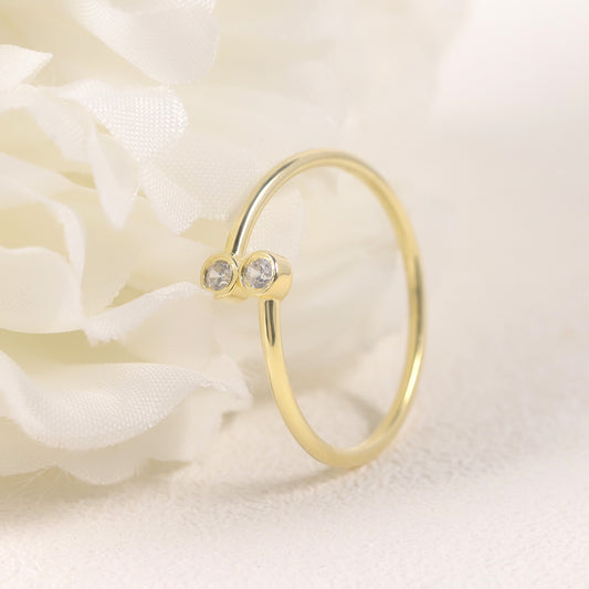 Irregular Ring s925Sterling Silver Moissanite Gold Dawn Series Small Ring Export Precision Quality Ring