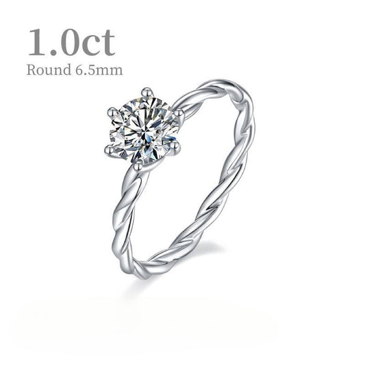 1Carat Moissanite Vine Ring Full Body9/10/14/18k White Gold Rose Gold Yellow Gold Wedding Ring