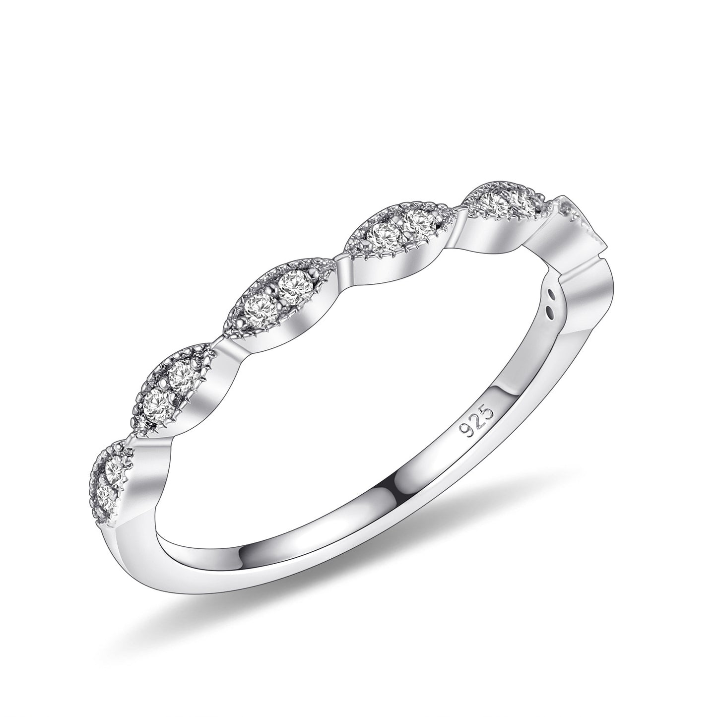 Hot-selling Simple and Exquisite s925Silver Inlaid Moissanite Ring Rose Gold Yellow Gold Color Stacking Wedding Ring