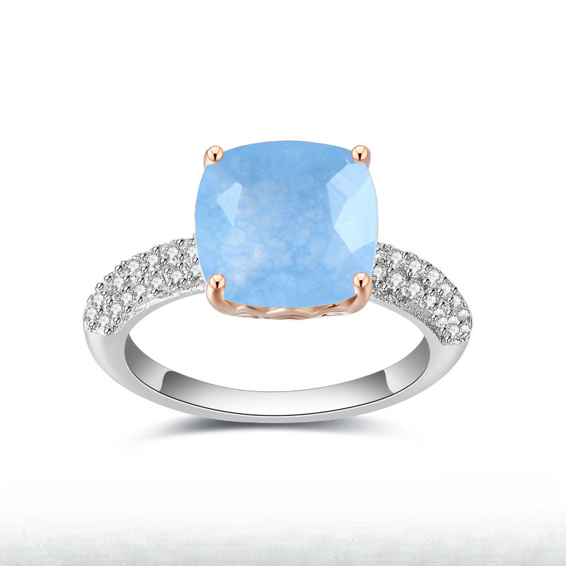 Vintage Luxury Design Ring Long-lasting color retention s925Sterling Silver Inlaid Colorful Gemstone Ring