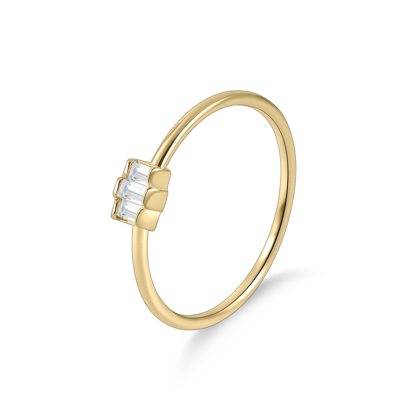 Geometric Small Ring New Style s925Sterling Silver Moissanite Gold Dawn Series Fashion Hepburn Style Ring for Women