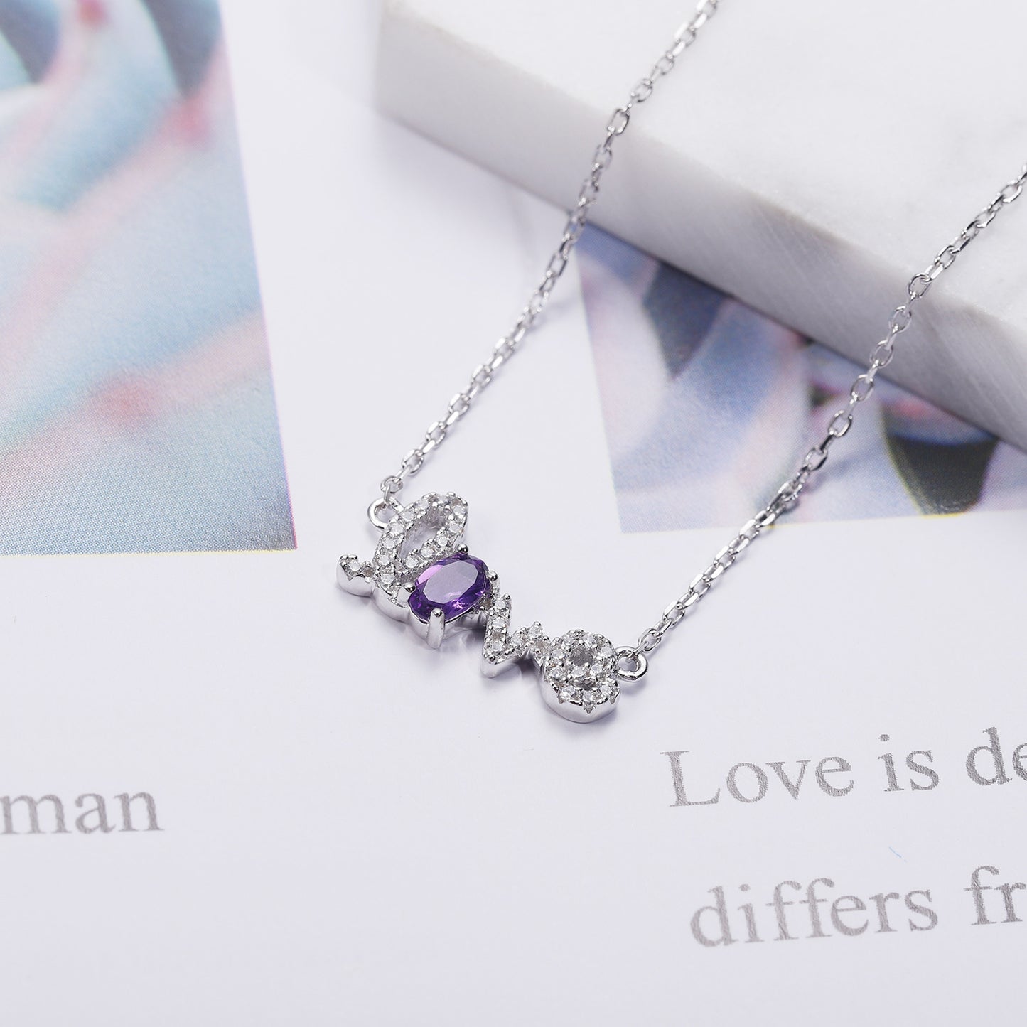Light Luxury Natural Amethyst Bracelet for Women Style Princess Temperament s925Sterling Silver LOVE Letter bracelet