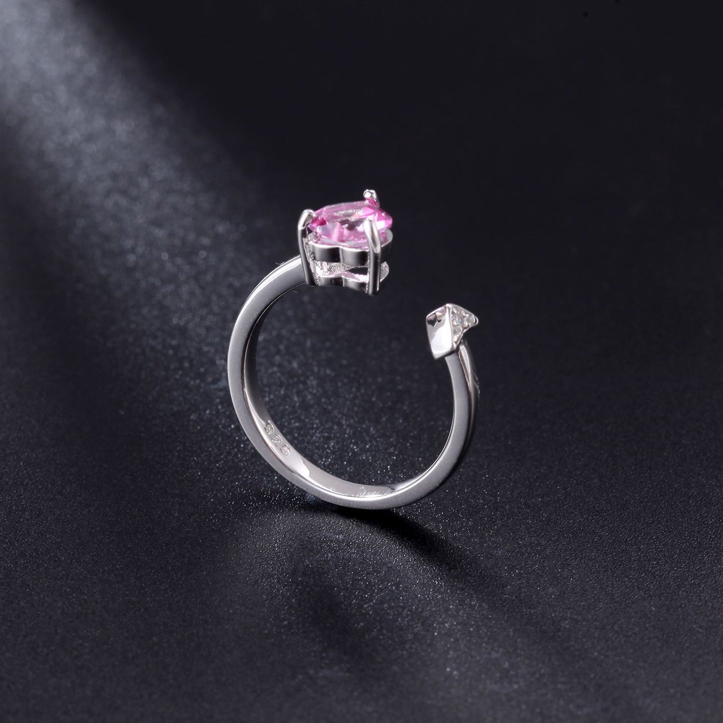 Factory Direct Supply In-Stock Open Ring for Women Fashion Temperament925Silver Inlaid Gemstone Colorful Crystal Ring