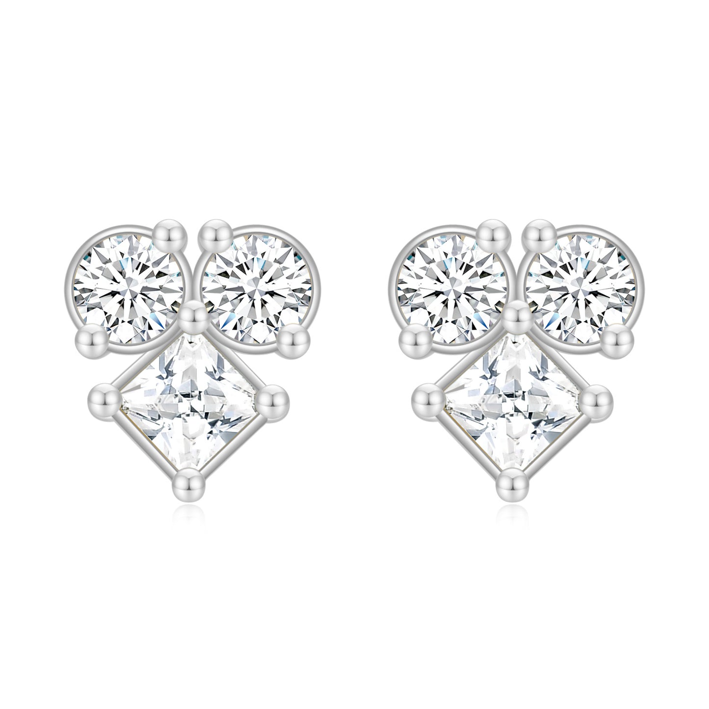 Moissanite Earrings Exquisite Versatile Commuting Simple Full Body10/14/18k White Gold Rose Gold Yellow Gold Earrings