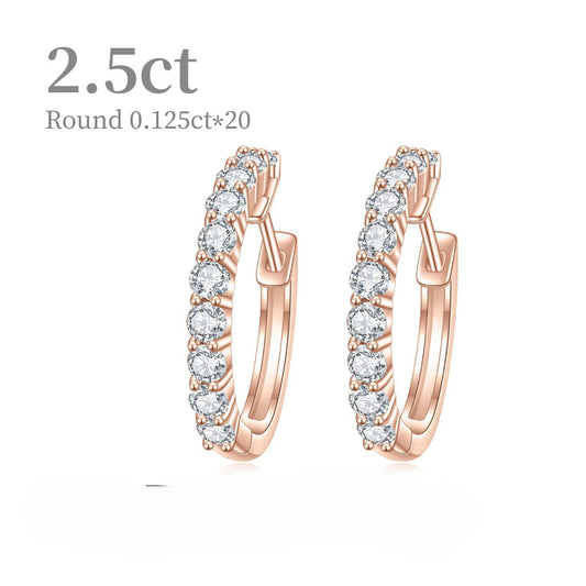 Trendy Fashion Earrings D Colorful Moissanite Small Round Earrings10/14/18k White Gold Rose Gold Yellow Gold Hoop Earrings