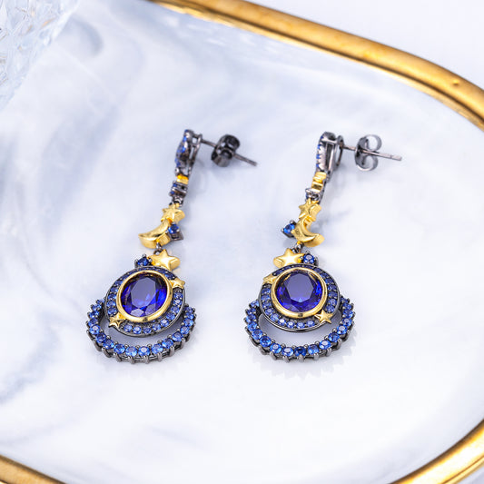 S925Silver Earrings High-end Luxury Jewelry Designer New Gemstone Drop Earrings