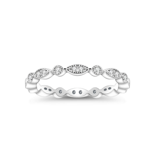 Fashion Commuting Moissanite Ring s925Sterling Silver Platinum Plated Full Moissanite Ring