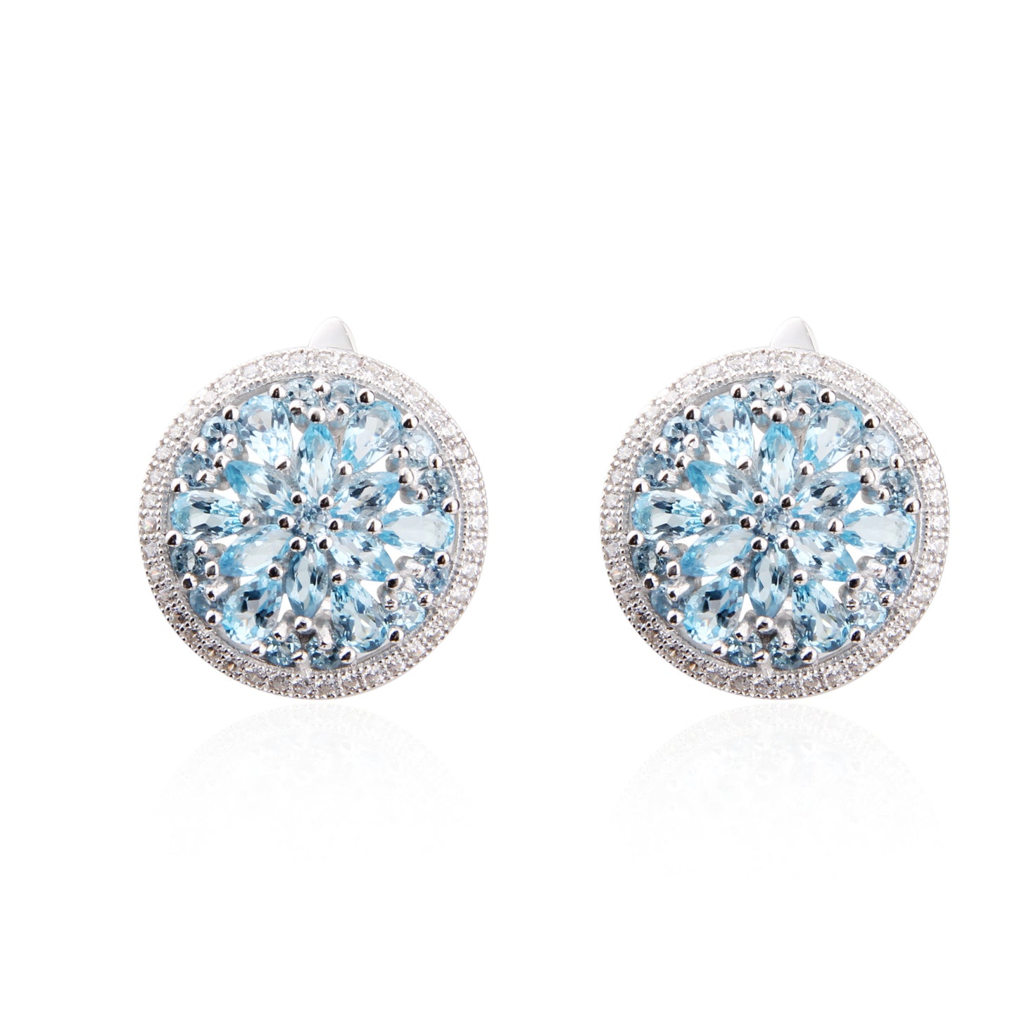 Elegant Natural Gemstone Earrings with Light Luxury Inlaid Ruby s925Sterling Silver Crystal Earrings Wholesale