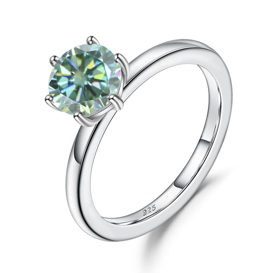 Green Moissanite3Carat Pure Silver Ring Set GRA Certificate Fashionable Luxury s925sterling silver gemstone ring