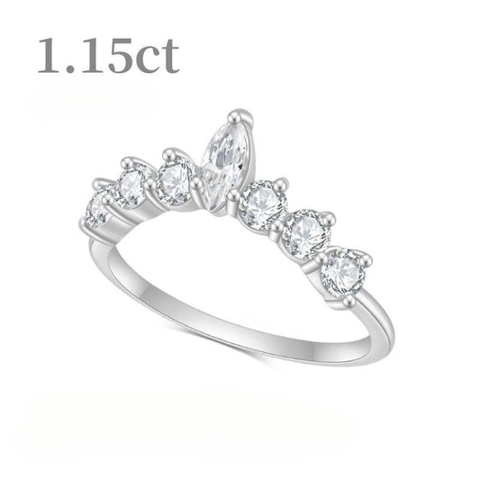 Korean Style Fashionable Hand-Shaping Moissanite Ring10/14/18k White Gold Rose Gold Yellow Gold Ring