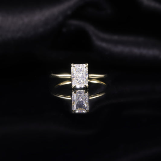 Simple1Carat Cultivated Diamond Wedding Ring Pure9/10/14/18k Gold Ring