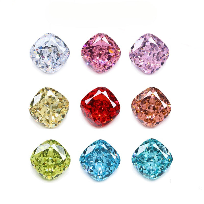 Colored Cultivated Diamond Loose Stones1.6/2Carat18k Gold Platinum Diamond Ring Fat Square Lab-Grown Diamond IGI