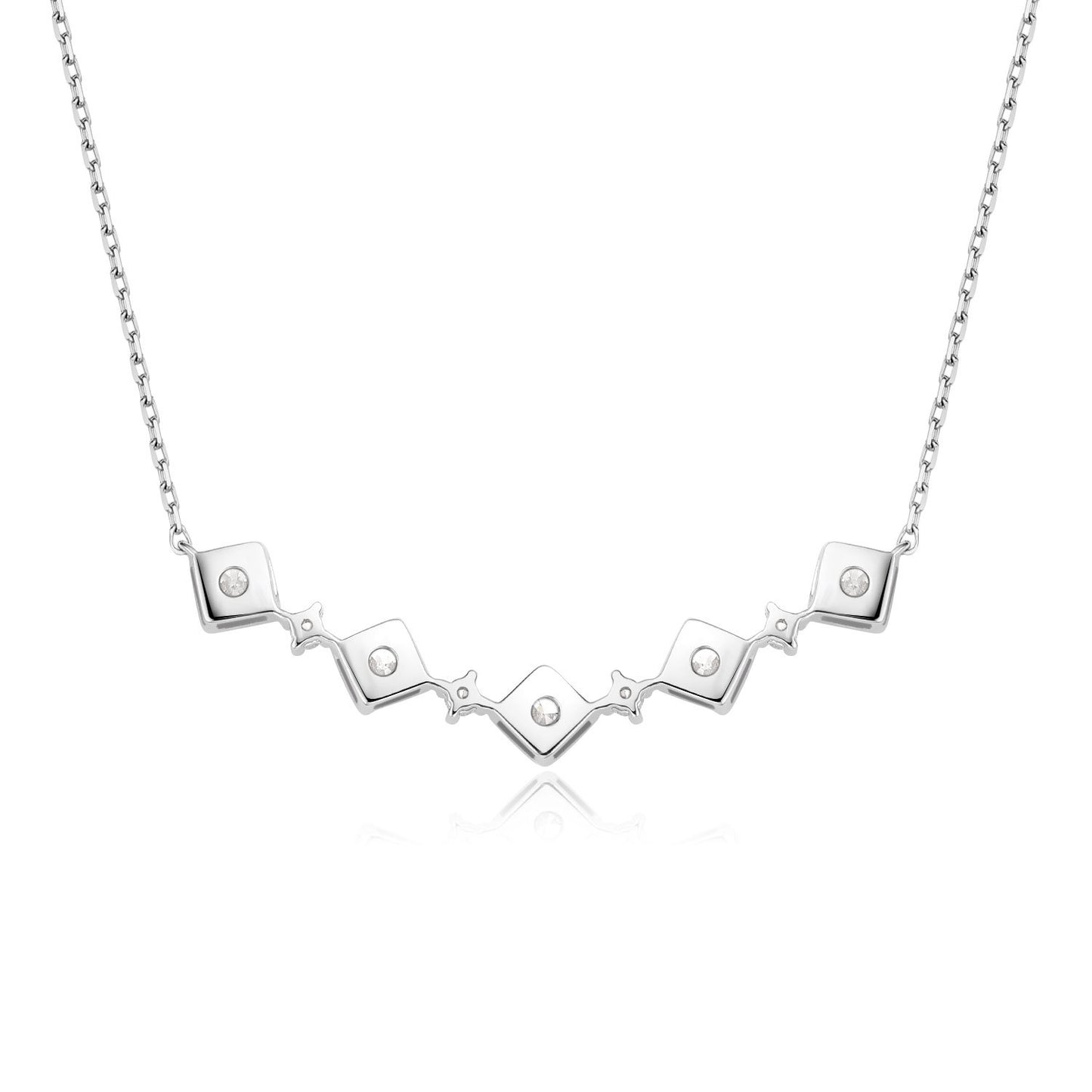 Sense of Design18k Gold Inlaid Cultivated Diamond Necklace for Women Seiko Au750k Gold Platinum Genuine Diamond Clavicle Chain Temperament