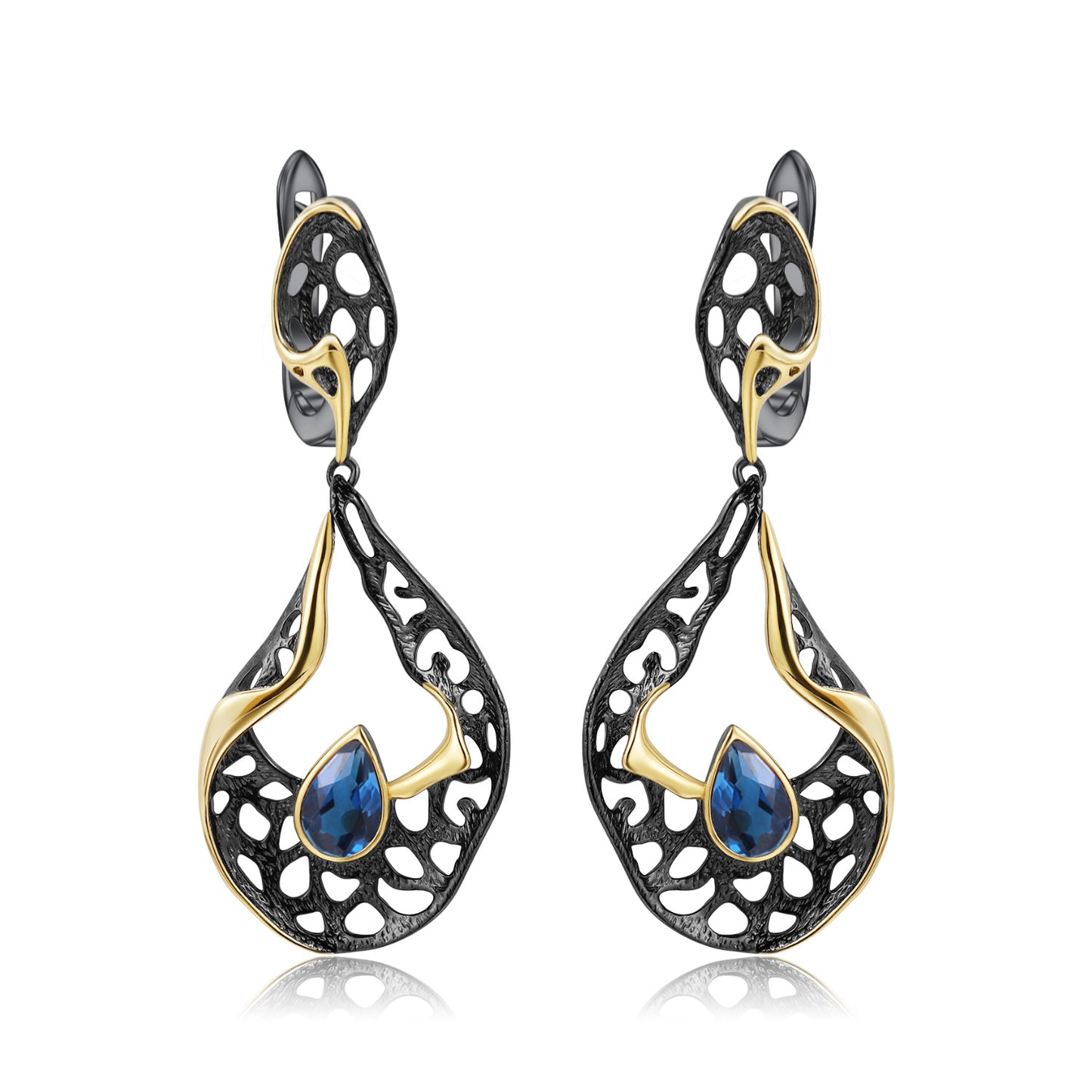 Italian Craft Designer Gemstone Earrings Retro High-End Sense925Silver Natural Amethyst Earrings Drop Earrings
