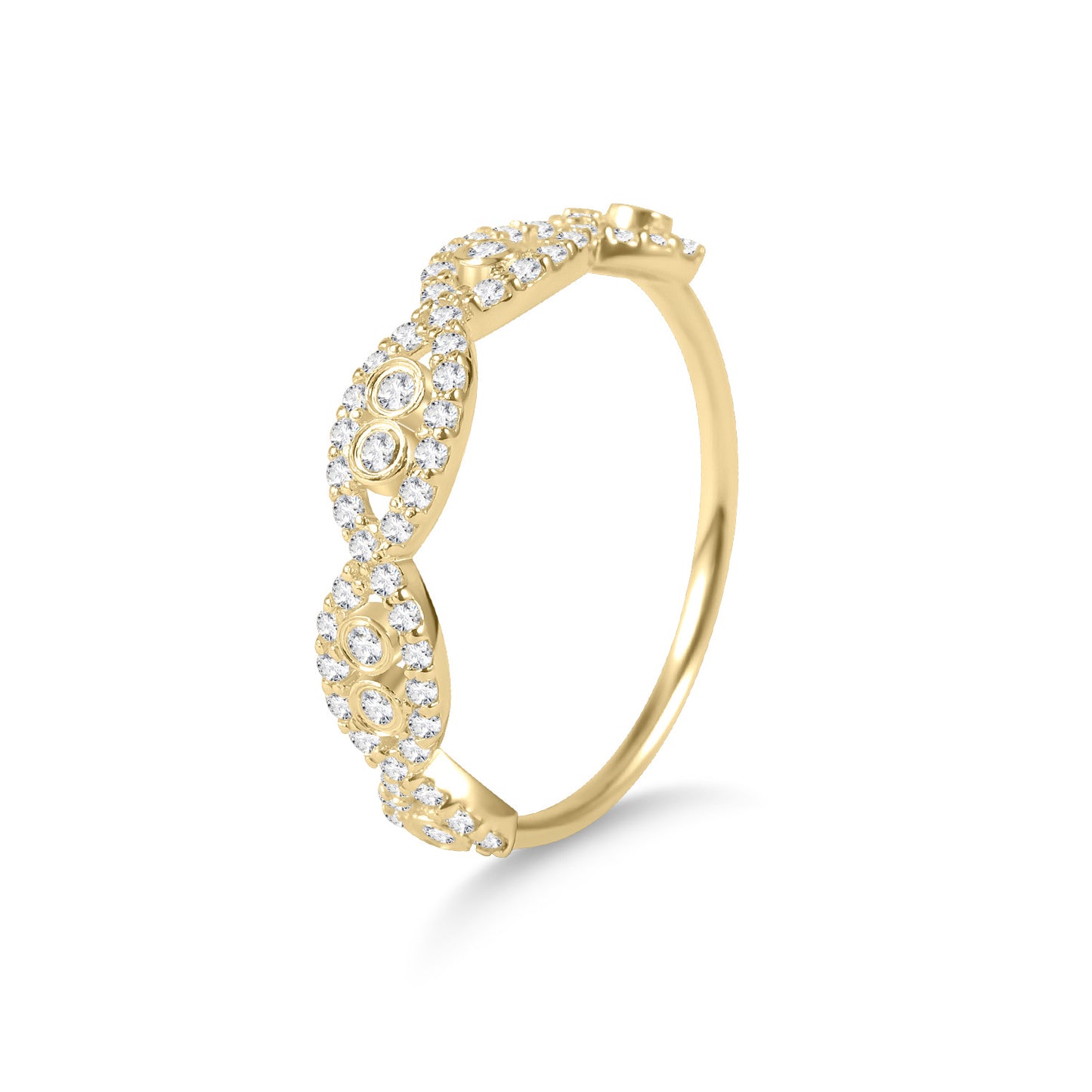 Fresh s925Sterling Silver Moissanite Ring Infinite Branches Golden Dawn Series Small Ring Export