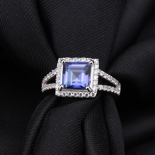Factory Direct Supply Colorful Gemstone Ring for Women, Light Luxury, Simple and Fashionable Gemstone s925Silver Inlaid Crystal Ring