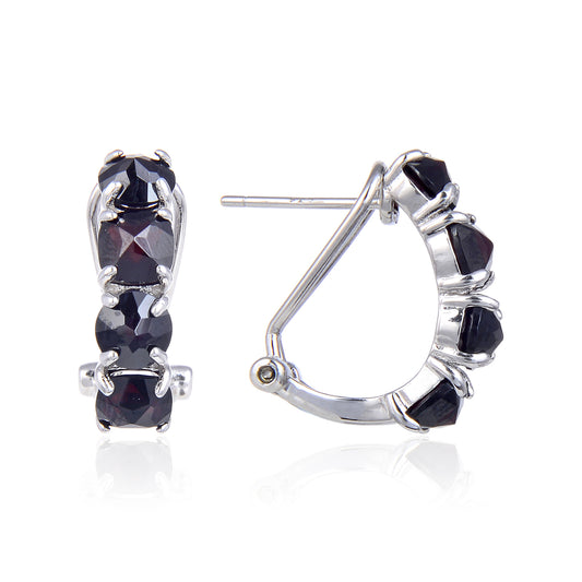 Unique Design Earrings Natural Garnet Colorful Gemstone Studs s925Sterling Silver Peridot Earrings for Women