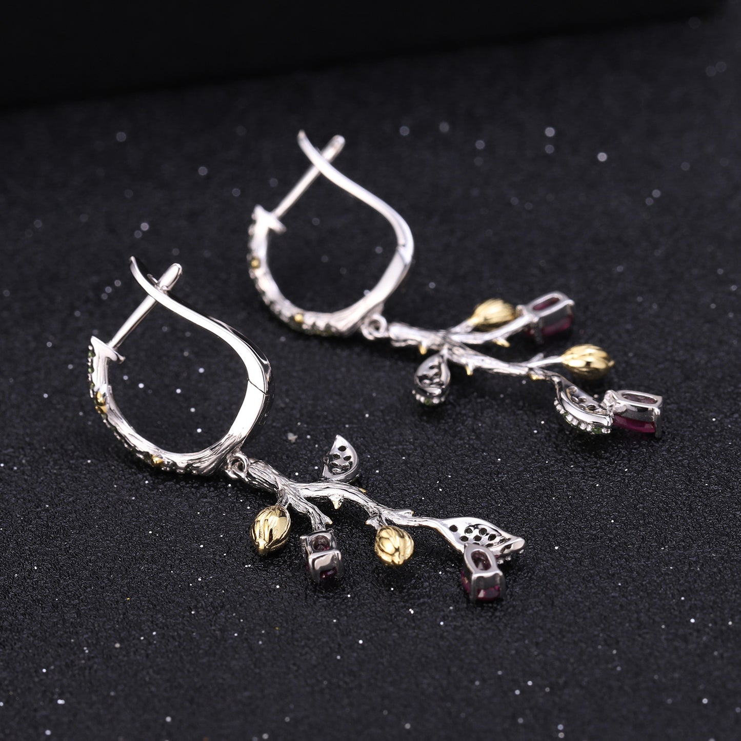 Vintage Natural Style Original Designer Jewelry Earrings Supply925Silver Natural Gemstone Earrings
