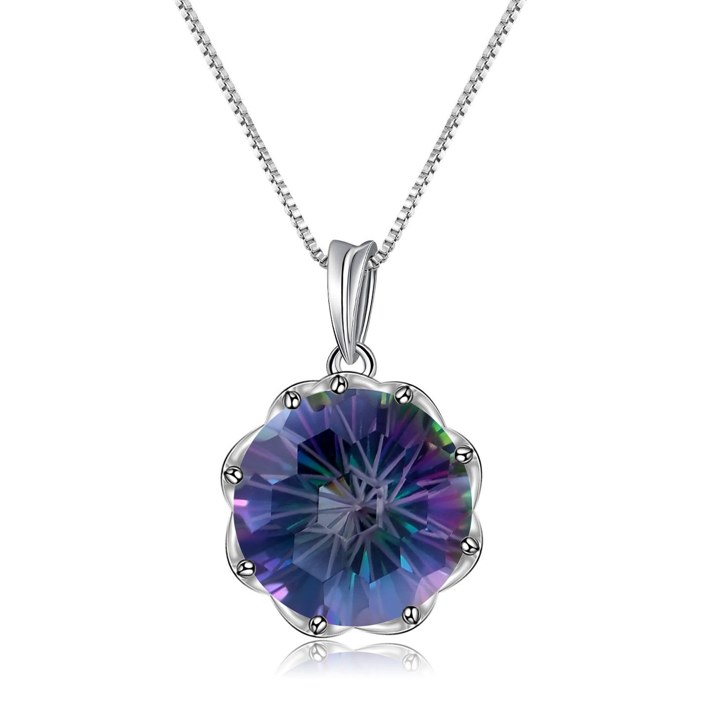 In-stock Direct Supply Colorful Gemstone Necklaces Fashionable and Trendy Personality s925Silver Inlaid Crystal Necklace Pendant
