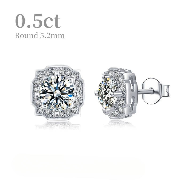 9/10/14/18k Gold0.5ct Moissanite Earrings Light Luxury Fashion Rose Gold Yellow Gold Earrings Summer Jewelry