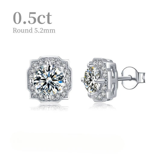 9/10/14/18k Gold0.5ct Moissanite Earrings Light Luxury Fashion Rose Gold Yellow Gold Earrings Summer Jewelry