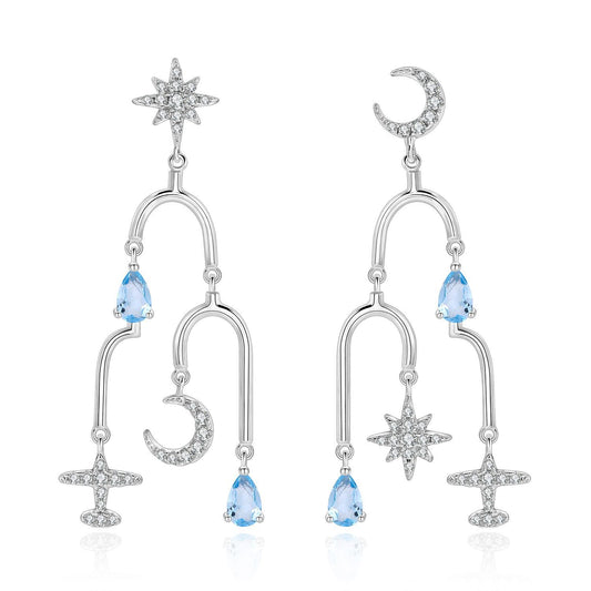 2023Spring and Summer New European Style Palace Lantern Earrings S925Sterling Silver Natural Gemstone Earrings Elegant High-end Earrings