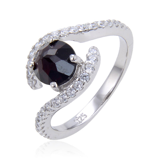 Unique Niche Sun God's Eye Natural Garnet Ring s925Sterling Silver Emerald Gemstone Ring for Men and Women
