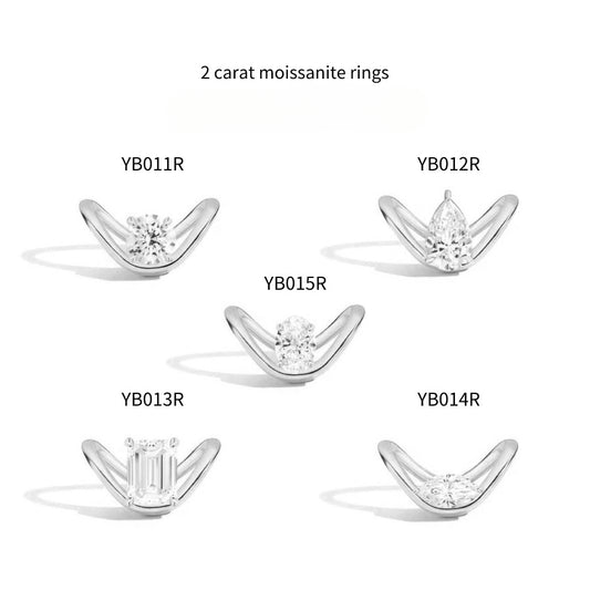 High Quality s925Sterling Silver Ring Wedding Band Factory Direct Sale Low Price Source2Carat Moissanite Ring