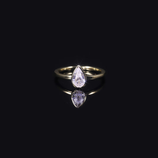 Fashionable Teardrop Shape0.8Carat Cultivated Diamond Ring9/10/14/18k Gold Empty Setting Real Diamond Platinum Wedding Ring