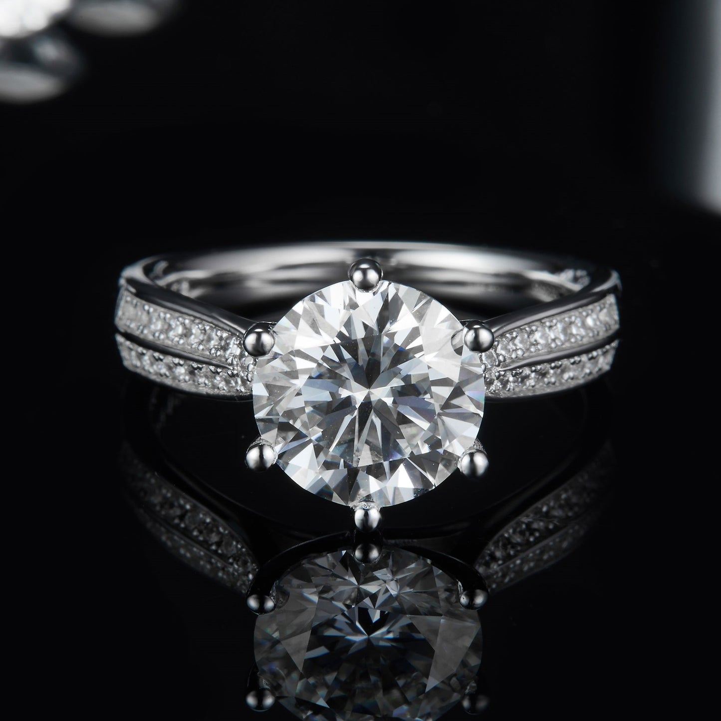 GRA Certificate Moissanite2ct3Luxurious Carat Ring925Silver Starlight Queen Large Carat Moissanite Gemstone Ring