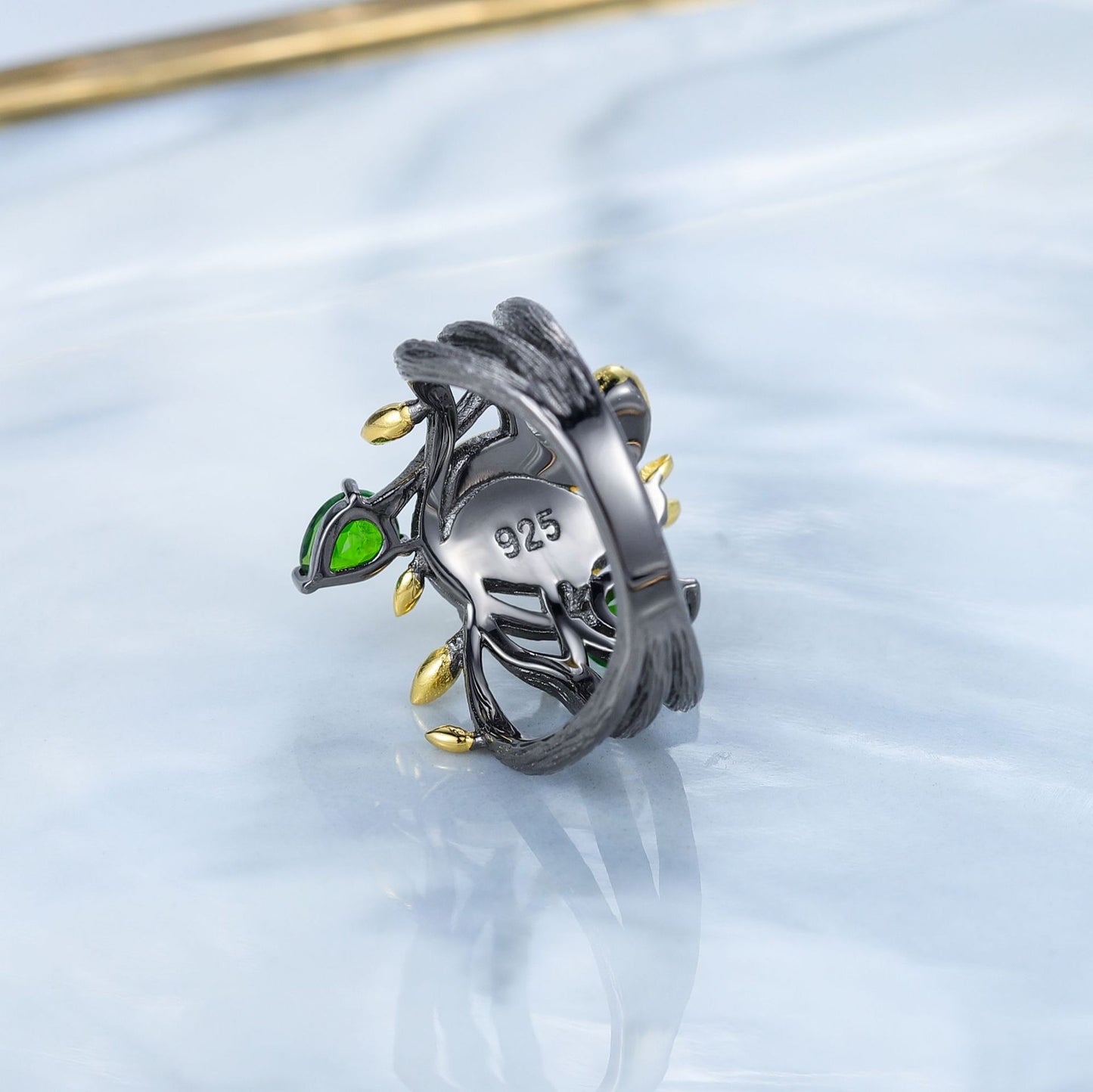 Natural Crystal Translucent Garnet Ring925Sterling Silver Squirrel Niche High-end Jewelry ins High-Quality Ring