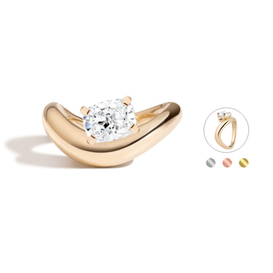 2Carat Moissanite Ring Cushion Shape s925Sterling Silver Ring Niche High-end Light Luxury