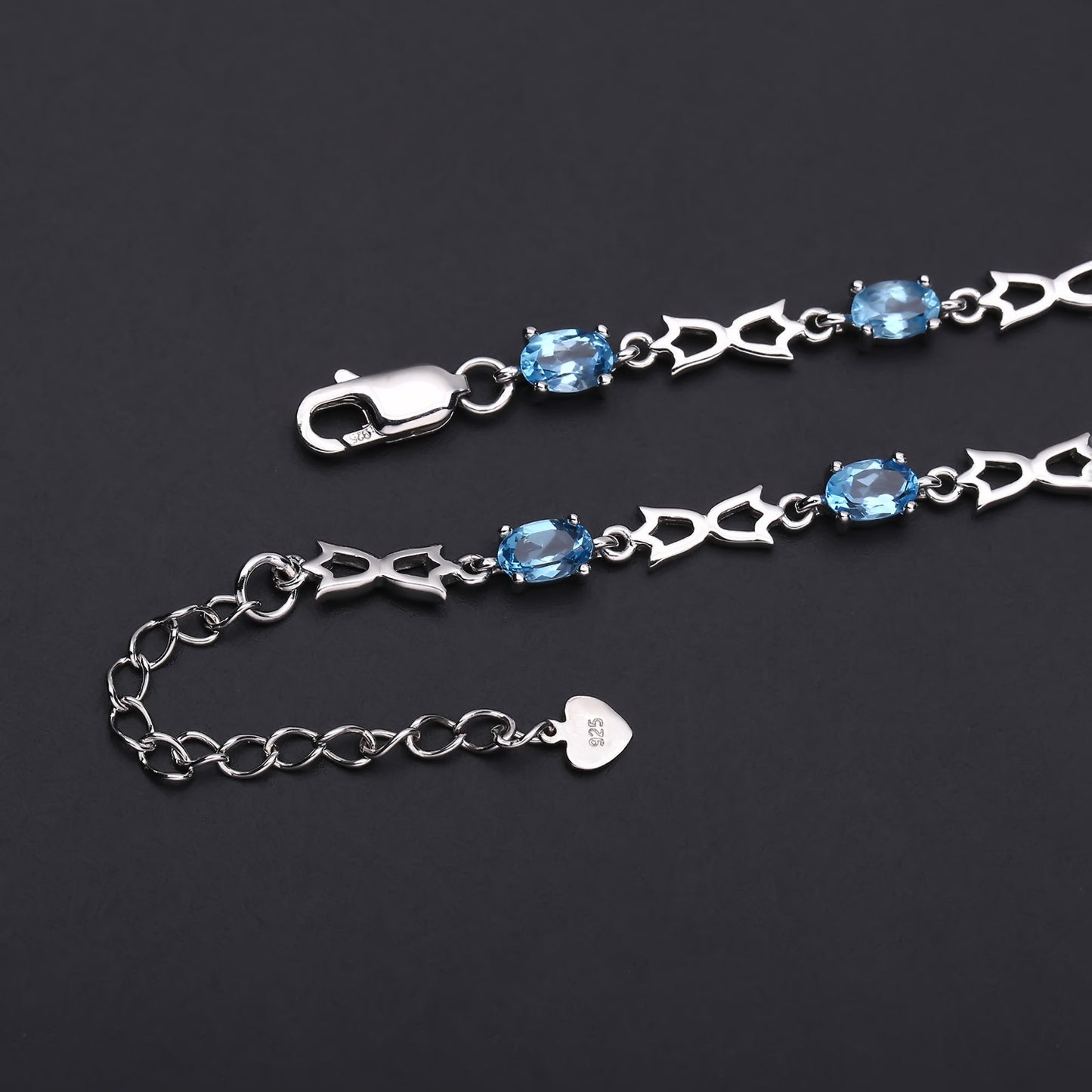 New arrival natural topaz bracelet for women Elegant Design Sense s925Silver Inlaid Natural Gemstone Bracelet