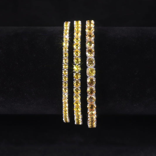 Luxurious Gemstone Bracelet3/4/5mm Tennis Chain Elegance s925Sterling Silver Inlaid Cultivated Sapphire Bracelet for Women