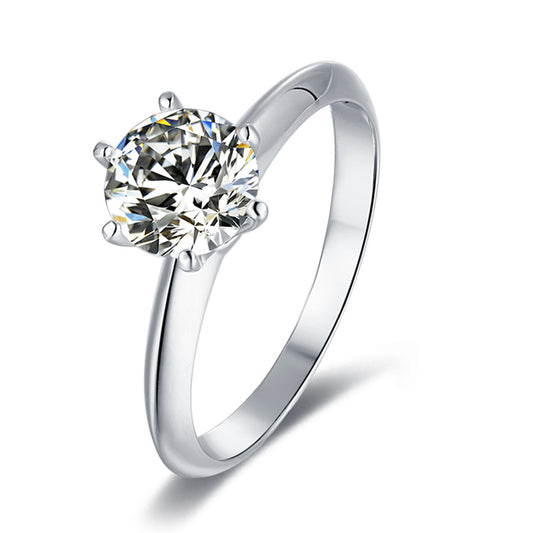 1.5Carat Moissanite Six-Claw Ring Simple and Elegant9/10/14/18k Rose Gold Platinum Gold Wedding Ring