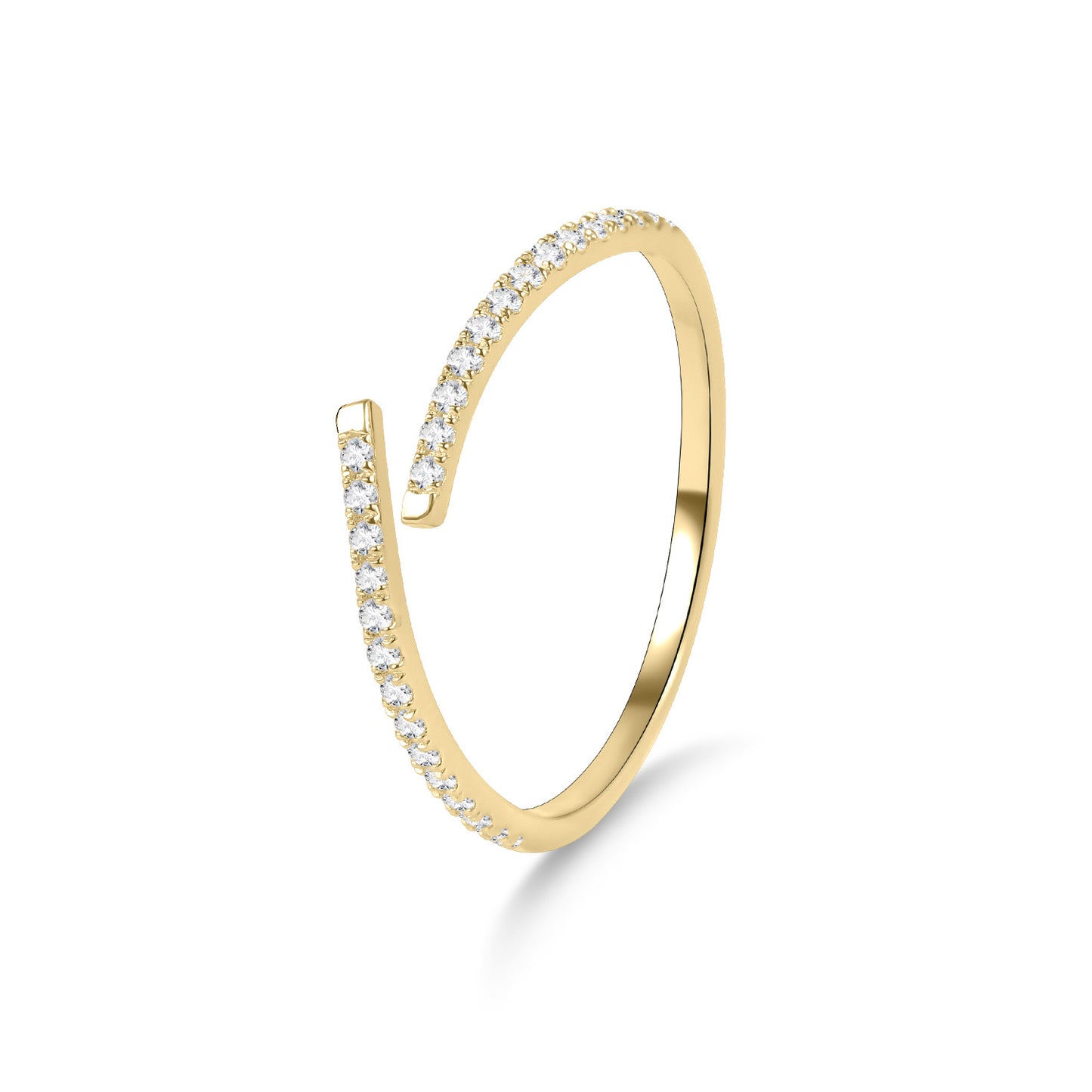 Niche High-Quality Open Ring s925Silver Inlaid Moissanite Ring Star Golden Dawn Series Small Ring Korean and Japanese Style